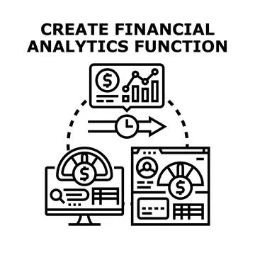 Financial analytics function creating process and data analysis Stock-Illustration