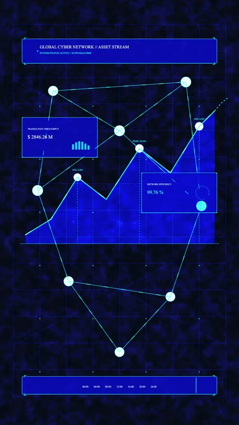 Financial analytics motion graphic with blue data chart and growth analysis Stock Footage 347942742