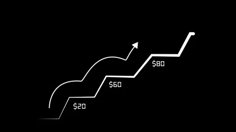 Financial analytics report lines map ascending corporate budget income leve.. Stock Footage 340998605