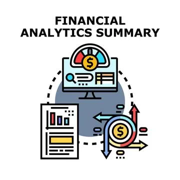 Financial analytics summary vector concept illustration Stock Illustration