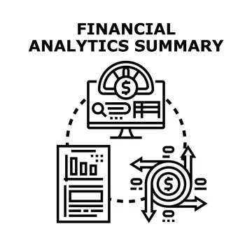 Financial analytics summary vector concept illustration Stock Illustration