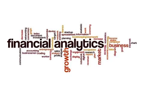 Financial analytics word cloud concept 스톡 일러스트