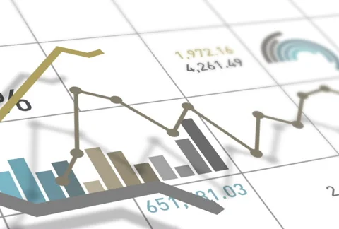 Financial And Charts Loop Video stock 43525693