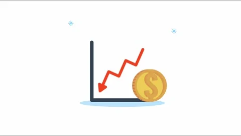 Financial and economy animation with decrease coins Stock Footage 167264130