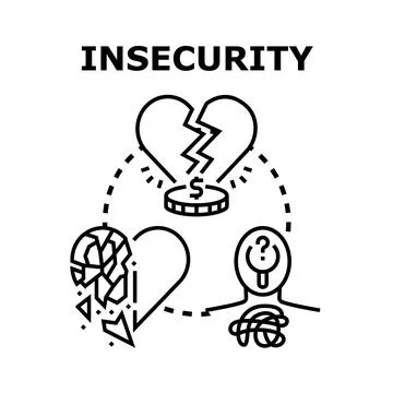 Financial and emotional insecurity causing distress and broken spirit Stock Illustration