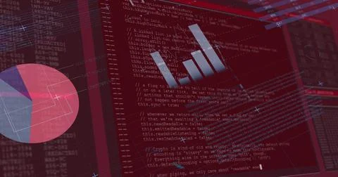 Financial and statistical data processing against computer interface data Stock Illustration