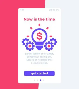 Financial app, mobile ui design, vector Stock Illustration