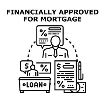 Financial approval for mortgage loan application process Stock Illustration