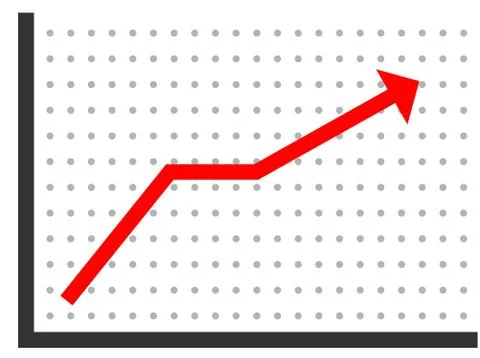 Financial arrow graph. Modern flat infographic set with black graph for web m Stock Illustration