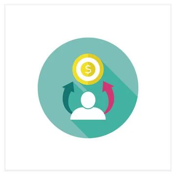 Financial aspirations flat icon Stock Illustration