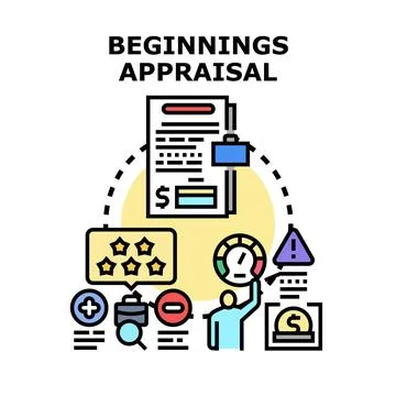 Financial assessment beginning appraisal process concept 库存插图