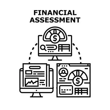 Financial assessment concept with digital data analysis Stock Illustration