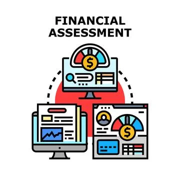 Financial assessment concept with digital data analysis 스톡 일러스트