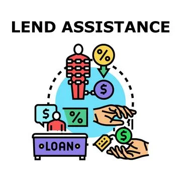 Financial assistance program offering debt relief and loan services 库存插图