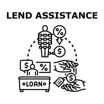 Financial assistance program offering debt relief and loan services Illustration