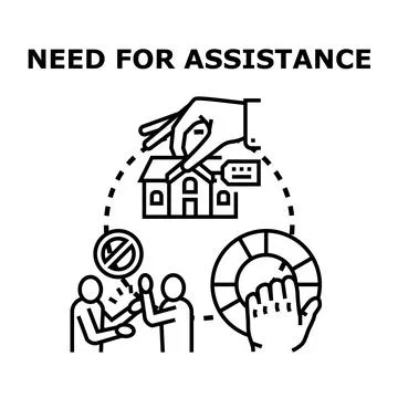 Financial assistance program providing housing and real estate support Stock Illustration