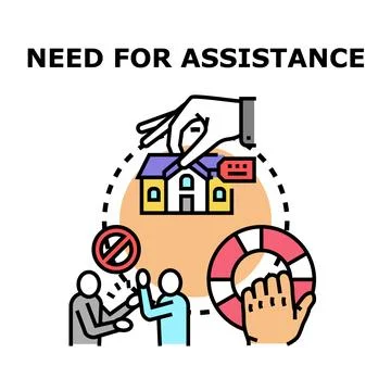 Financial assistance program providing housing and real estate support Stock Illustration