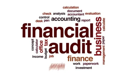 Financial audit animated word cloud, text design animation. Stock Footage 74904981