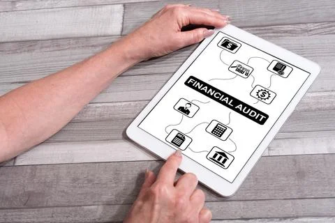 Financial audit concept on a tablet Stock Photos