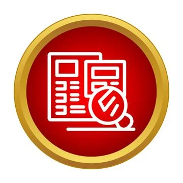 Financial audit document analysis icon checking data Stockillustratie
