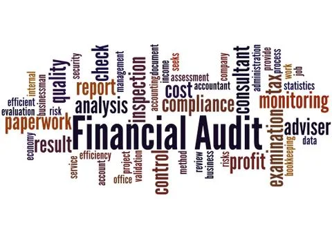 Financial audit, word cloud concept Stock Illustration