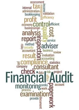 Financial audit, word cloud concept Stock Illustration