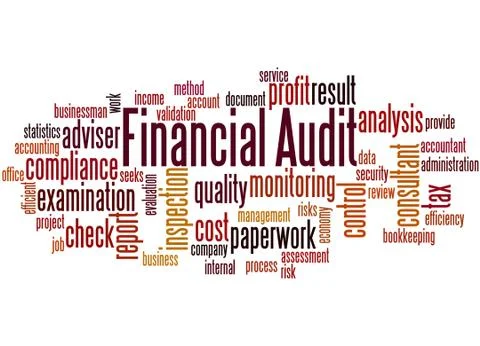 Financial audit, word cloud concept Stock Illustration