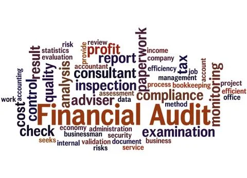 Financial audit, word cloud concept Stock Illustration