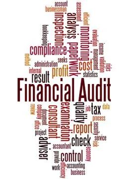 Financial audit, word cloud concept Stock Illustration