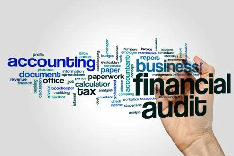 Financial audit word cloud Foto stock