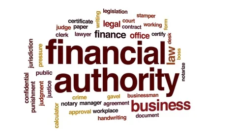 Financial authority animated word cloud, text design animation. Stock Footage