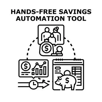 Financial automation system managing automatic savings Stock Illustration