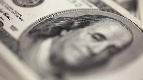 Financial backdrop - hands lay out one hundred dollar bills Stock Footage 161012608