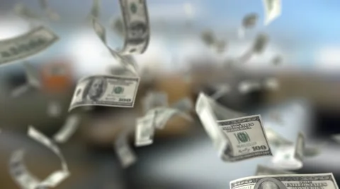 Financial Background With a Falling Dollars Stock Footage 68765418