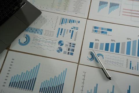Financial background financial data concept paper chart analysis data repor.. Stock Photos
