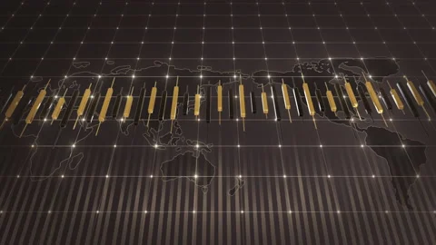 Financial background with a moving candlestick chart on a seamless loop Stock Footage 162148857