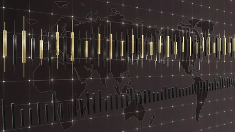 Financial background with a moving candlestick chart on a seamless loop Stock Footage 162720310