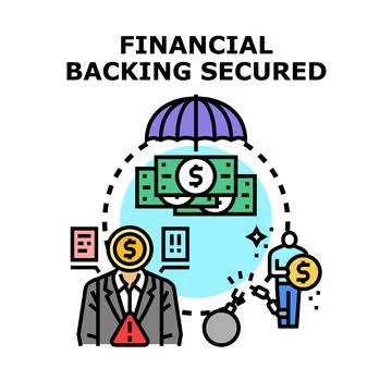 Financial backing securing future and debt relief Stock Illustration