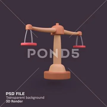 Financial balance scale isolated 3d render icon illustration Template PSD