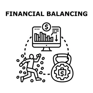 Financial balancing concept representing wealth management strategy Stock Illustration