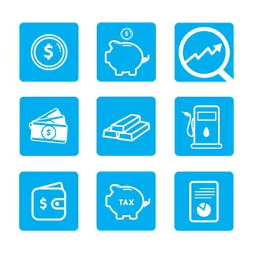 Financial banking vector blue icon design Stock Illustration