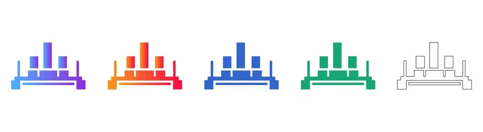 Financial Bar Graph Analytics Icons Stock Illustration