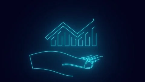 Financial Bar graph growth with supporting hands business concept animation Stock Footage 240861997