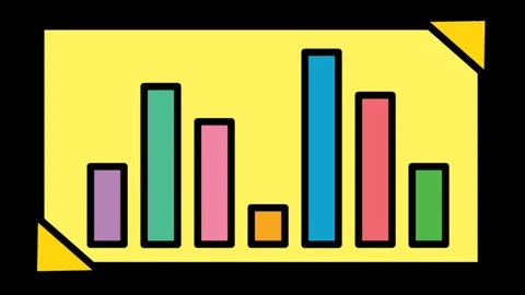 Financial Bar Graph icon Line Drawing Animation Transparent Vector loop Video stock 95943635