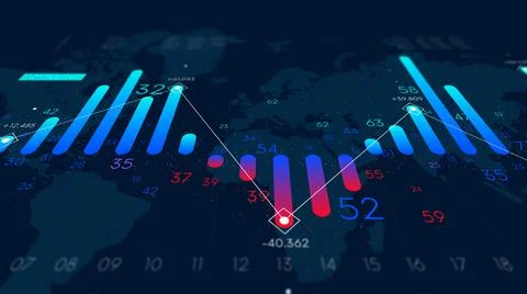 Financial big data analytic and business infographic, analysis and charts inv Stock Illustration