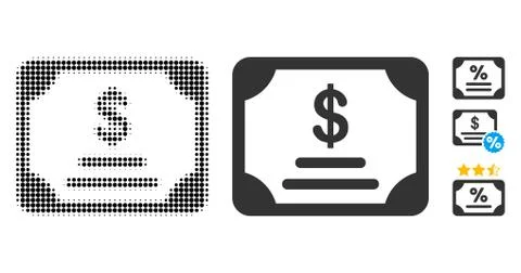 Financial Bond Halftone and Solid Icon Stockillustratie