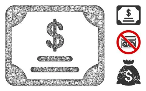 Financial Bond Polygonal Web Vector Mesh Illustration 스톡 일러스트