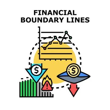 Financial boundary lines managing risk and growth Stock Illustration