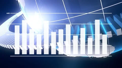 Financial breaking news animation, data, numbers, graph. Stock Footage 168764607