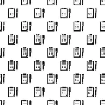 Financial budget planning document with dollar sign seamless pattern Illustrazione stock
